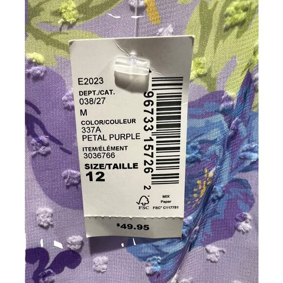 NWT! The Children's Place Girls Floral Tiered Dress in Purple - Size 12 - Picture 8 of 9